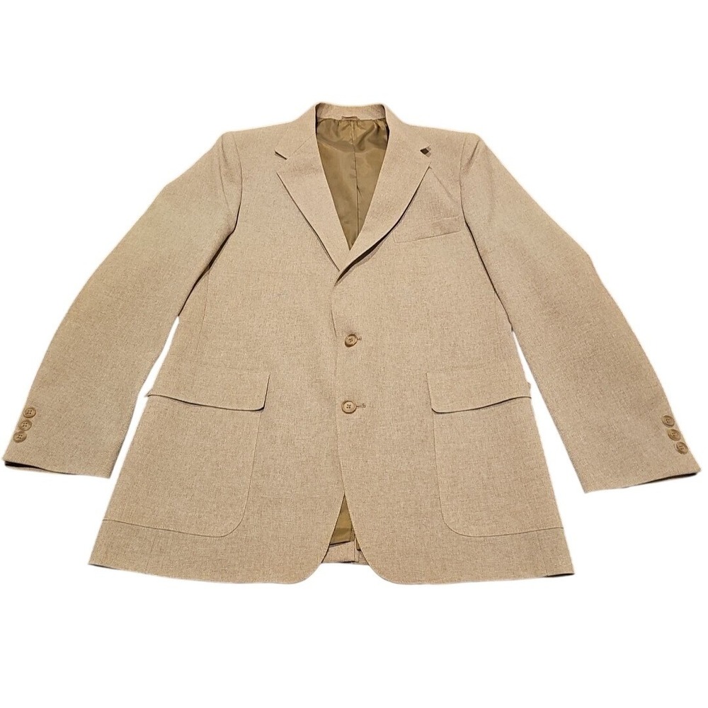 Levi's Men Beige Vintage Action Suit Blazer Jacket Action Suit Sta-Prest Sz 42r
